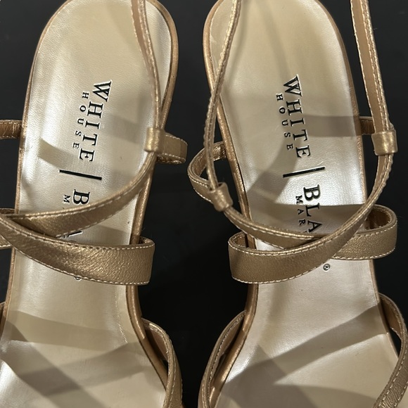 White House Black Market metallic gold heels and Sequined Clutch - Picture 5 of 13